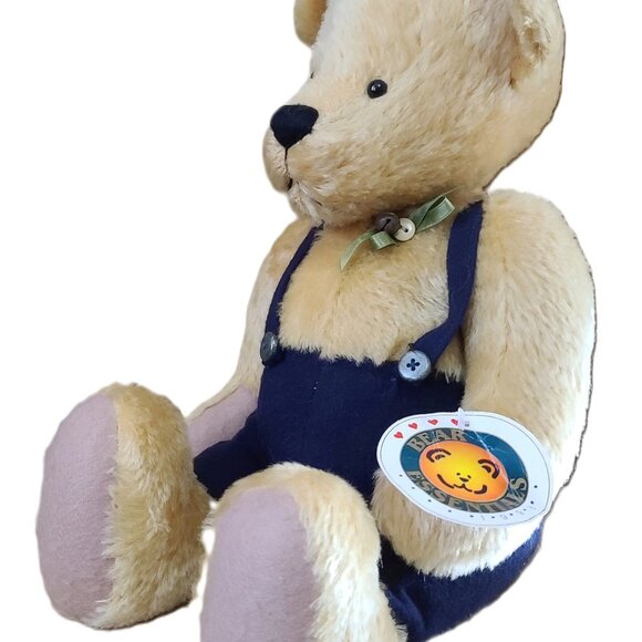 Bear Essentials Retired 1998 Mohair Bear Spencer w/ Suspenders - Picture 6 of 6